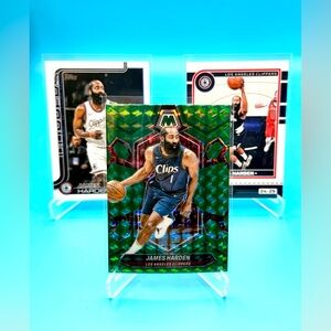 🔥James Harden Lot! 🔥Green Mosaic Prizm Holo + Topps Flagship & Hoops Insert!